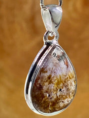 High Quality Cacoxenite in Purple Amethyst and Silver Pendant(UV1952)