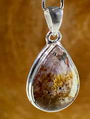 High Quality Cacoxenite in Purple Amethyst and Silver Pendant(UV1952)