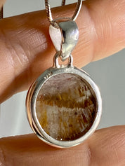 High Quality Cacoxenite and Silver Pendant(UV1305)