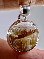 High Quality Cacoxenite and Silver Pendant(UV1305)