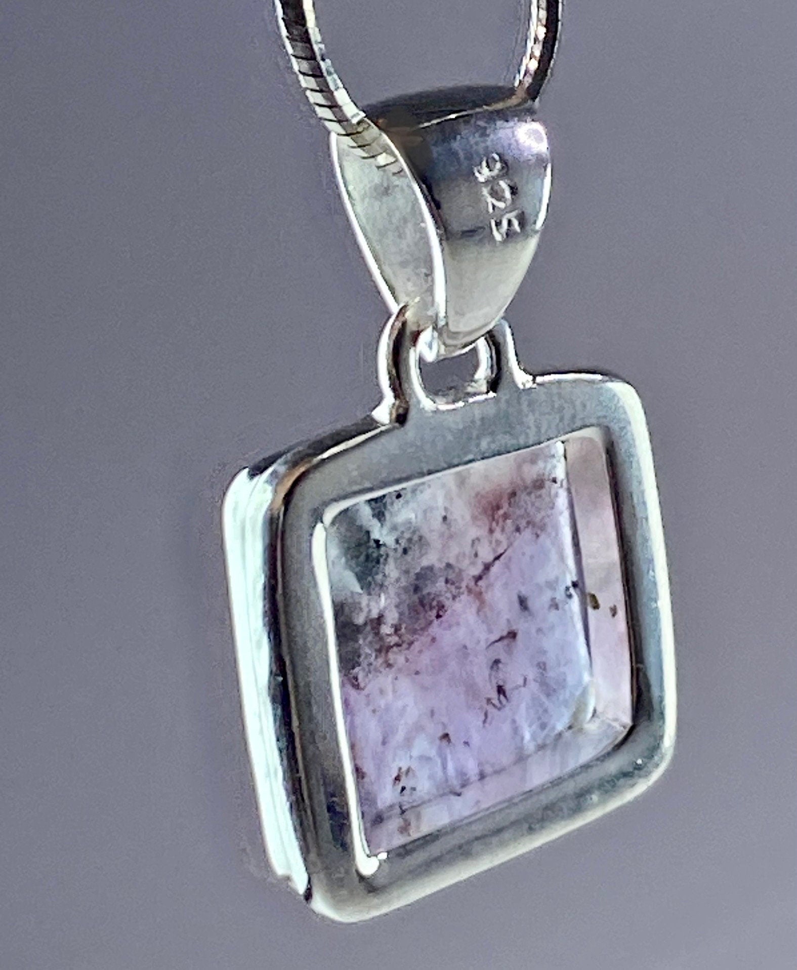 High Quality Cacoxenite in Purple Amethyst and Silver Pendant