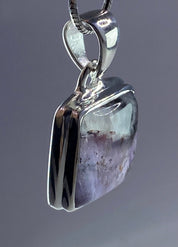 High Quality Cacoxenite in Purple Amethyst and Silver Pendant