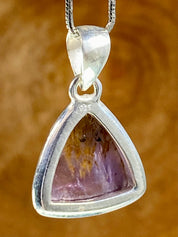 High Quality Cacoxenite in Purple Amethyst and Silver Pendant