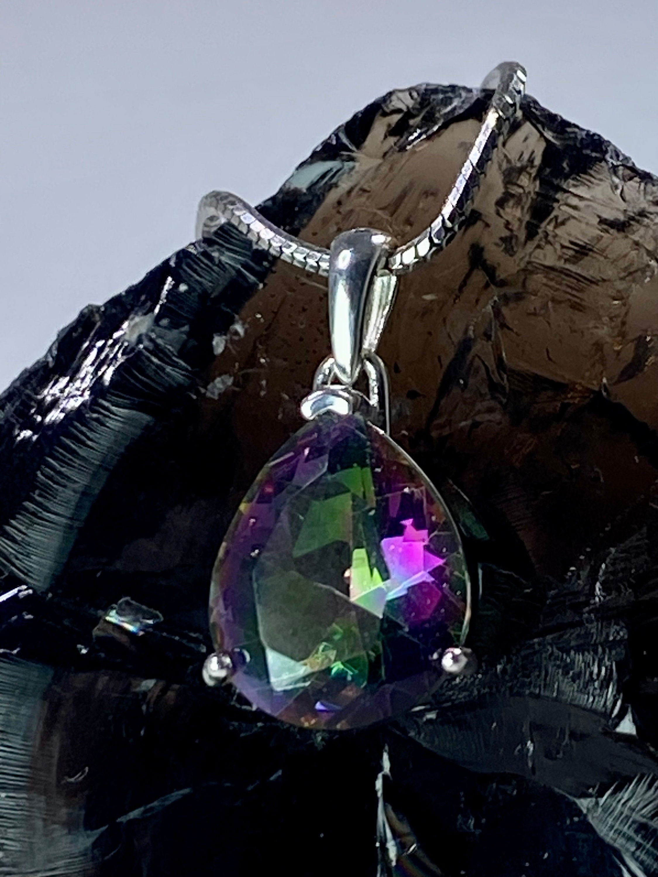 Mystic Topaz and Silver Pendant