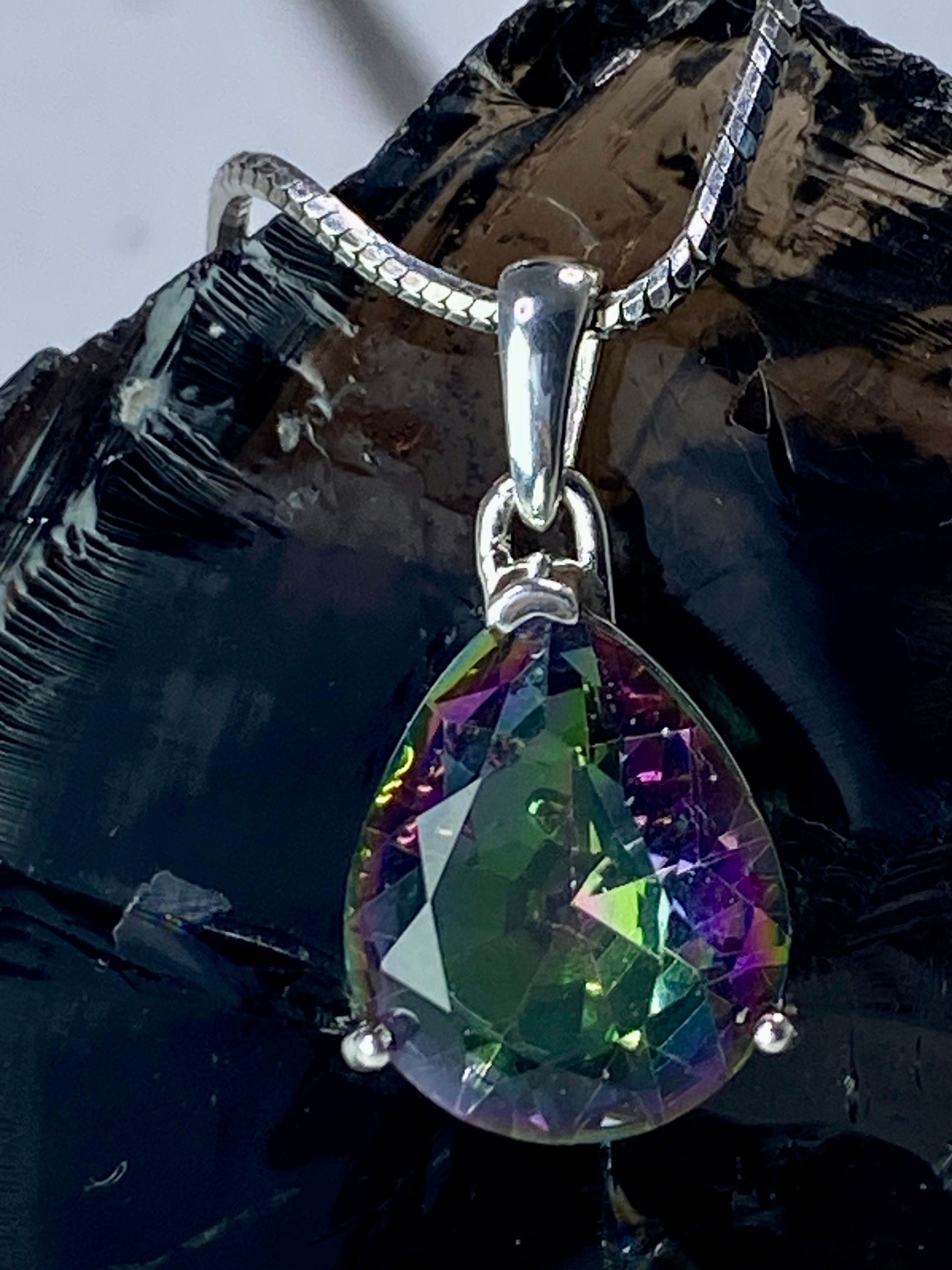 Mystic Topaz and Silver Pendant