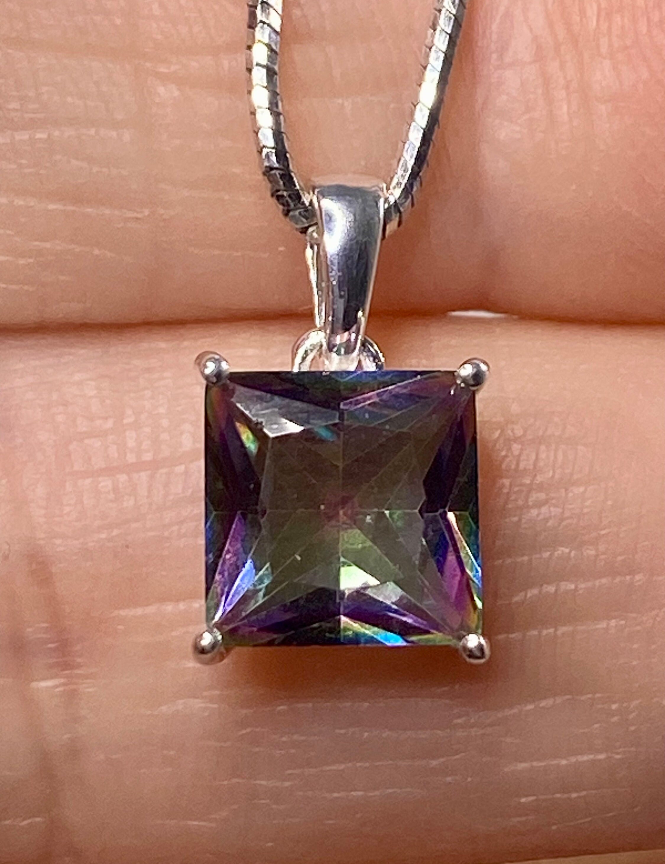 Mystic Topaz and Silver Pendant