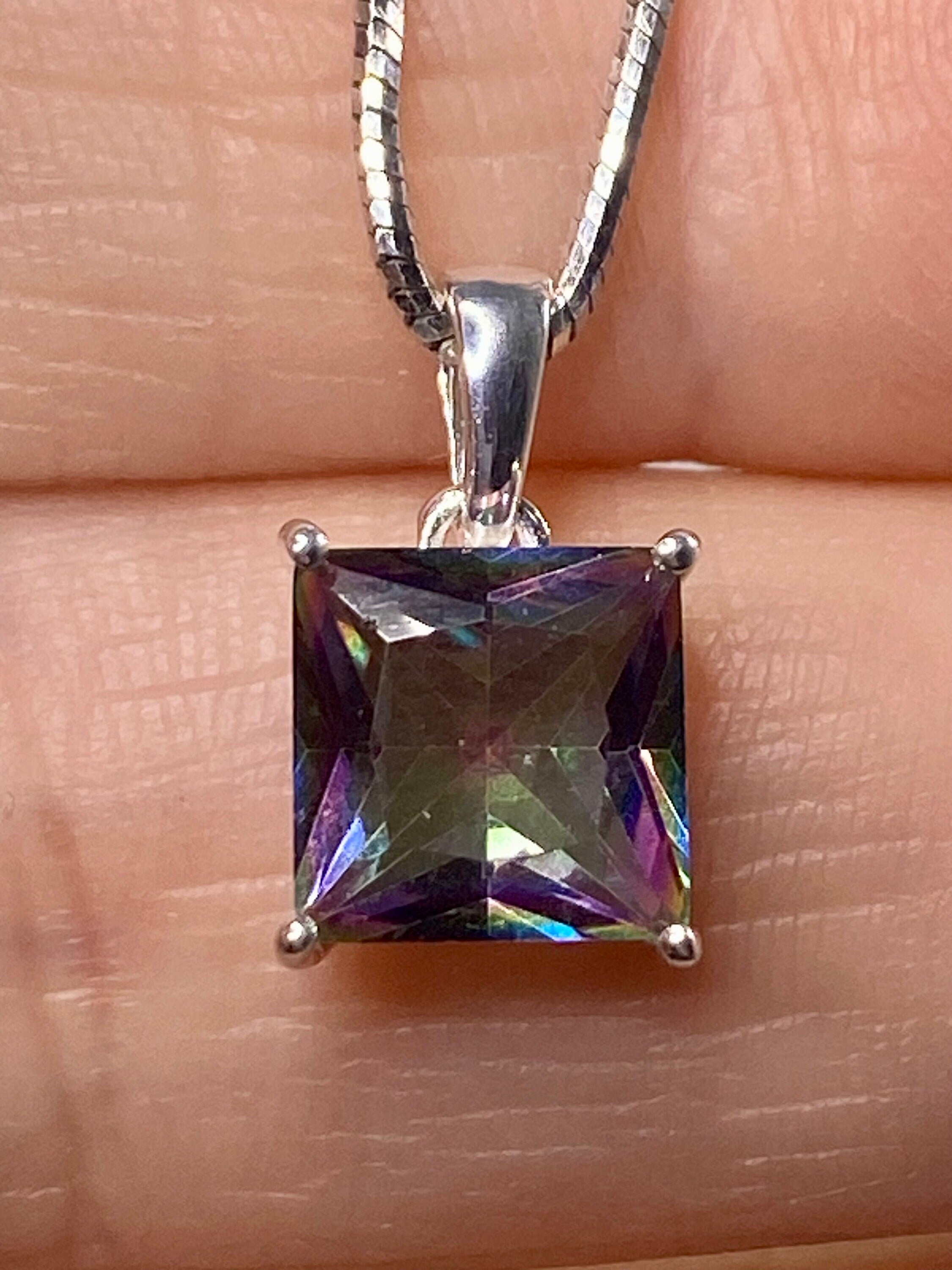 Mystic Topaz and Silver Pendant