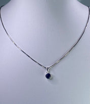 Raw Sapphire and Silver Pendant