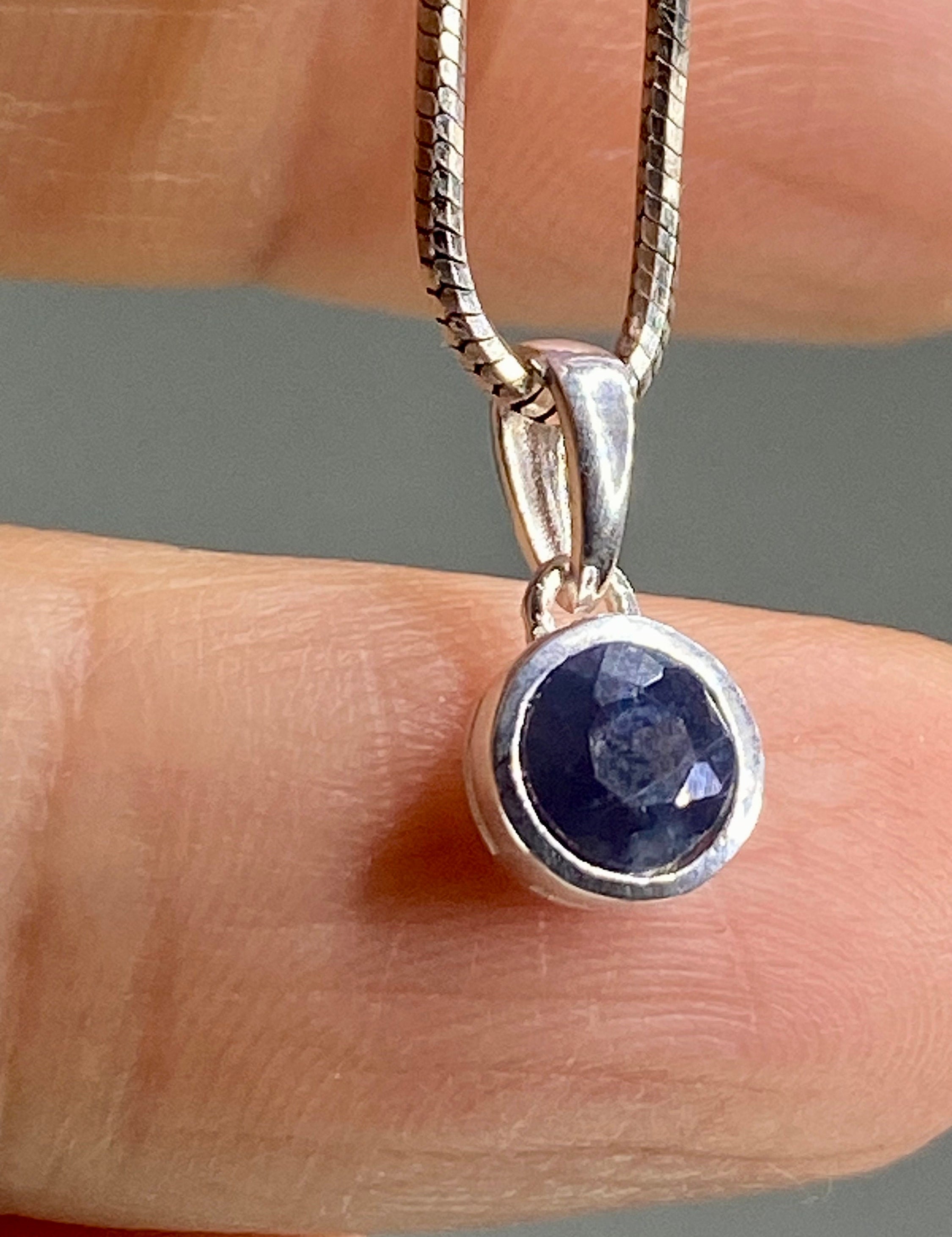 Raw Sapphire and Silver Pendant