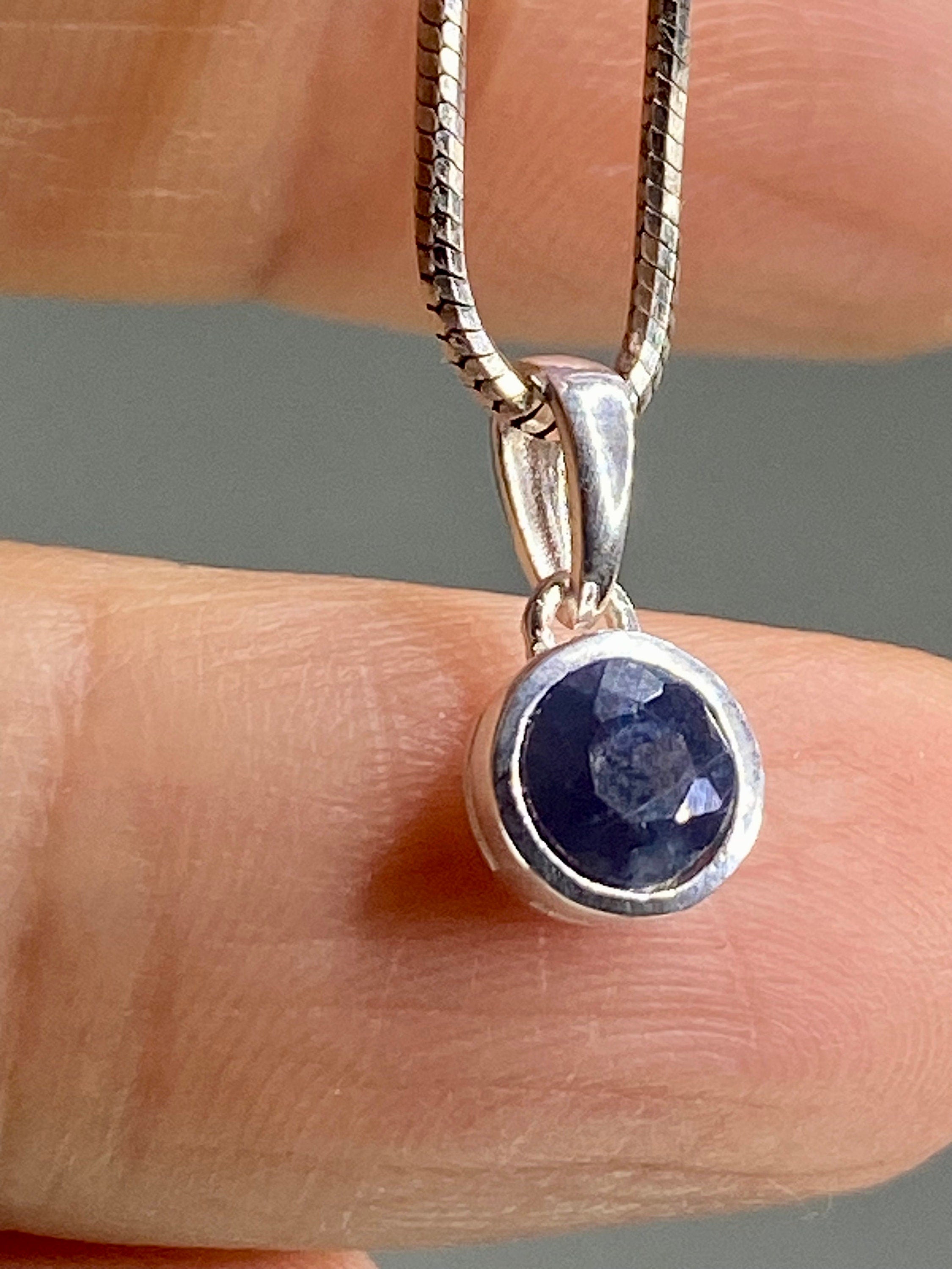 Raw Sapphire and Silver Pendant