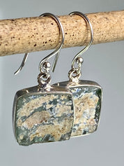 Ancient Roman Glass and Silver Earrings (UV2)