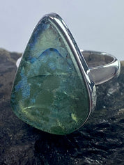 Ancient Roman Glass and Silver Ring (UV62)