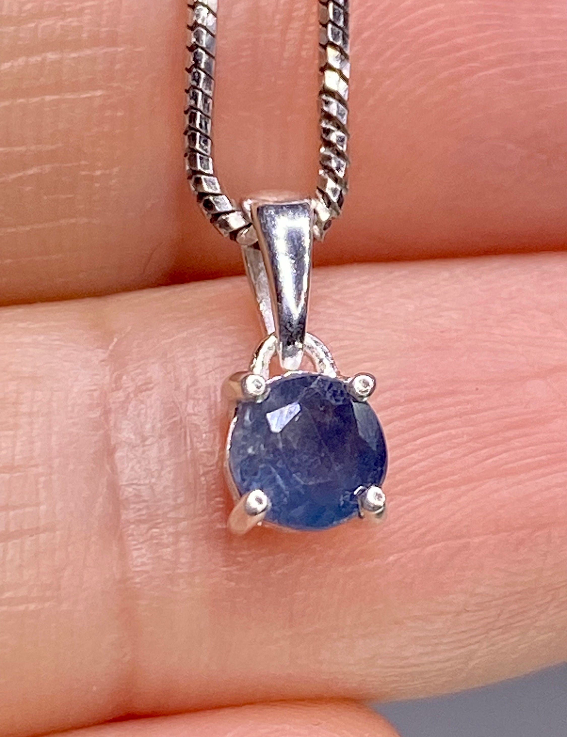 Raw Sapphire Sterling Silver Pendant