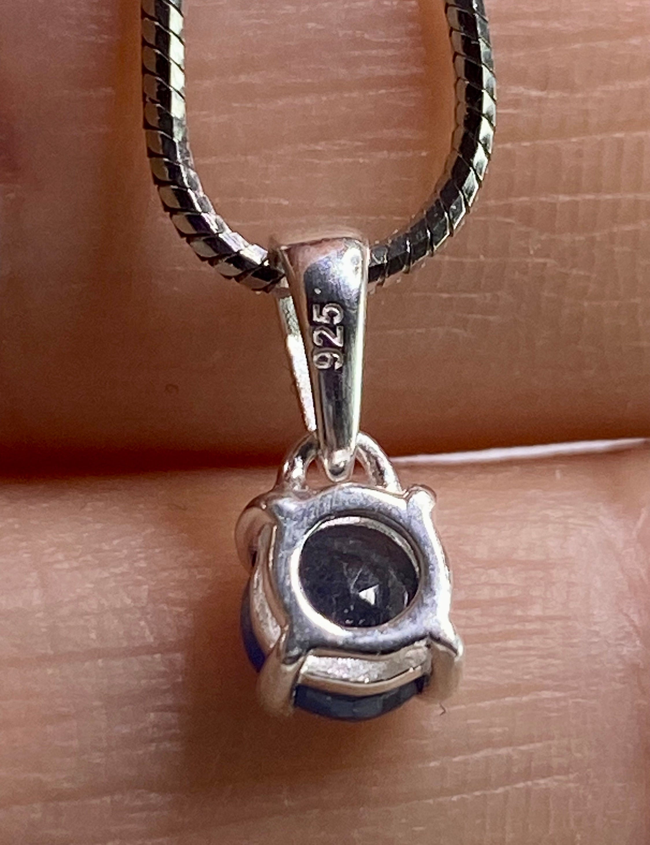 Raw Sapphire and Silver Pendant