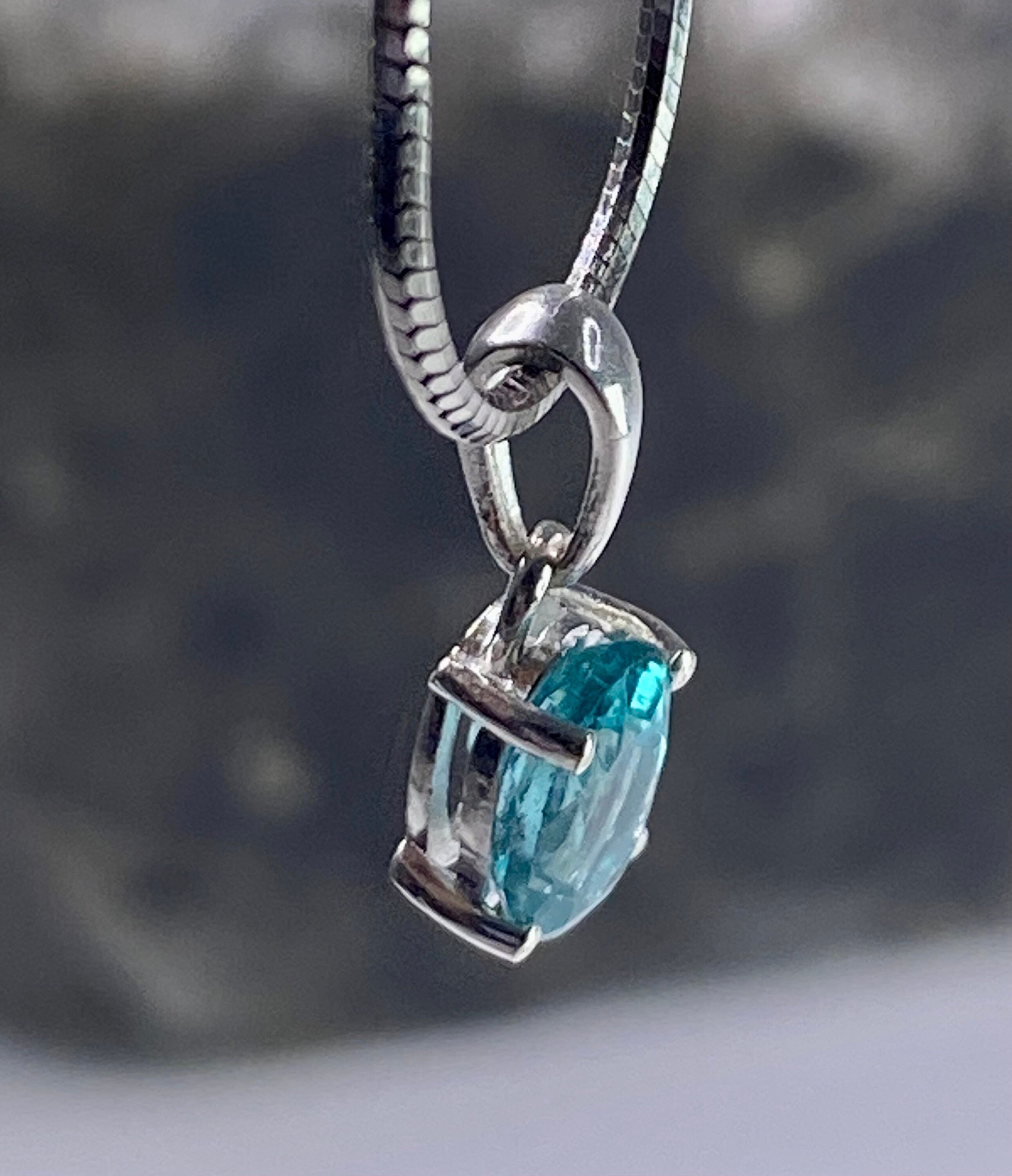 Neon Blue Apatite Pendant and Silver Pendant