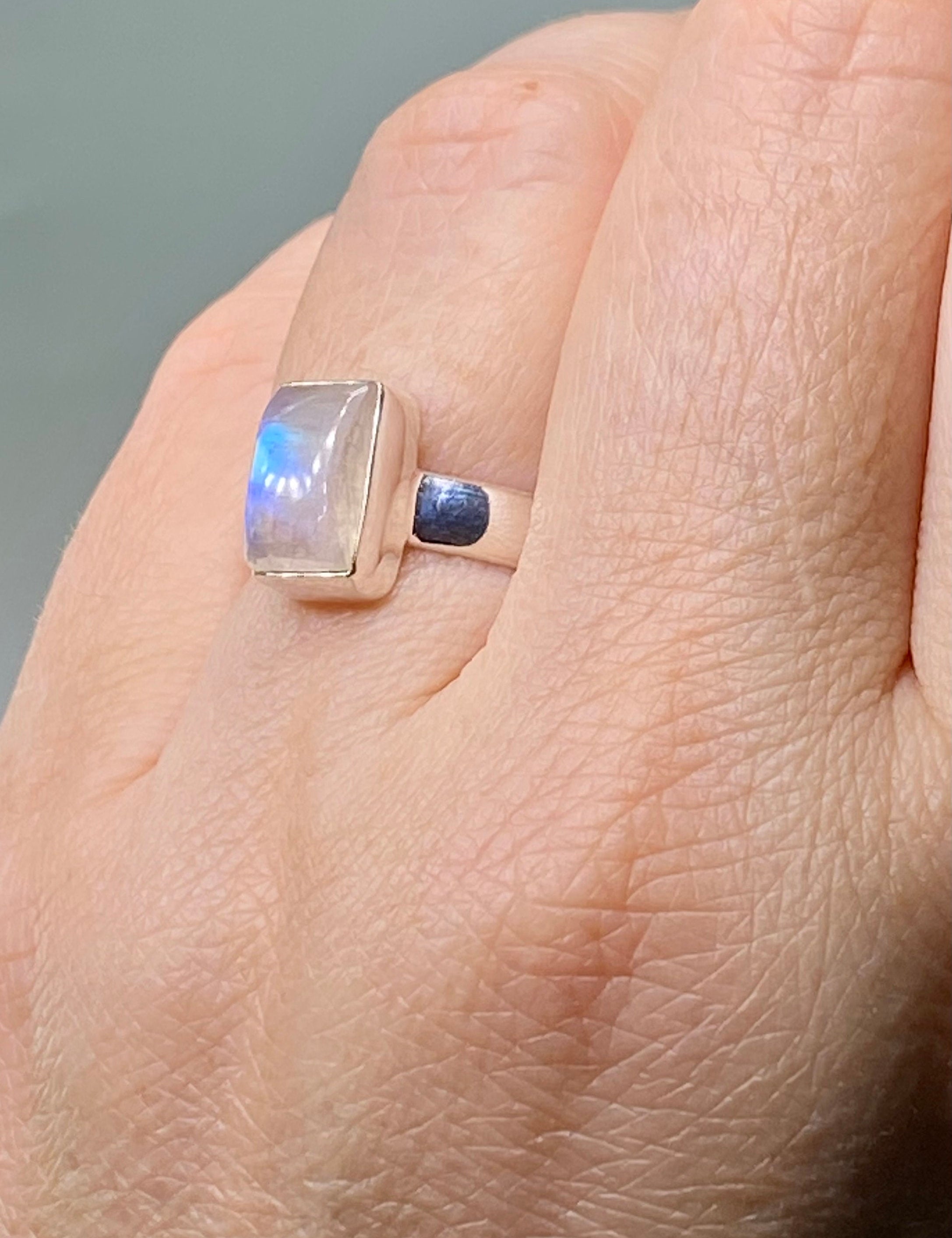 BLUE FIRE MOONSTONE ring