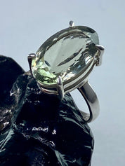 Green Amethyst (Prasiolite) and Silver Ring