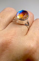 Mystic Topaz and Silver Ring.