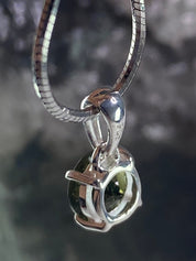 MOLDAVITE Sterling Silver Pendant