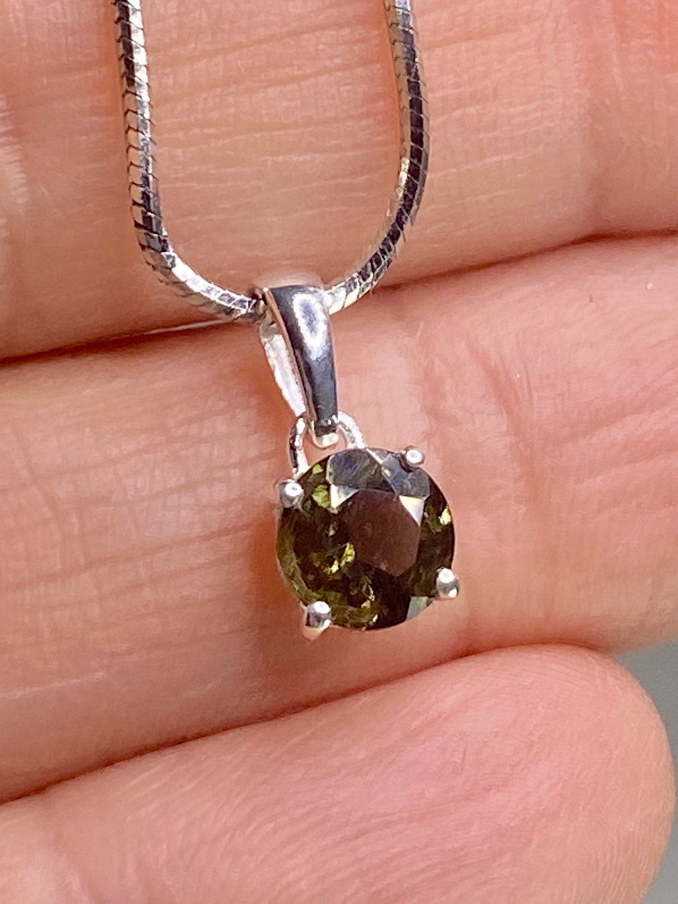 MOLDAVITE Sterling Silver Pendant