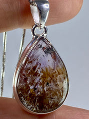 High Quality Cacoxenite in Purple Amethyst and Silver Pendant(UV1952)