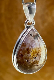 High Quality Cacoxenite in Purple Amethyst and Silver Pendant(UV1952)