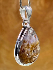 High Quality Cacoxenite in Purple Amethyst and Silver Pendant(UV1952)