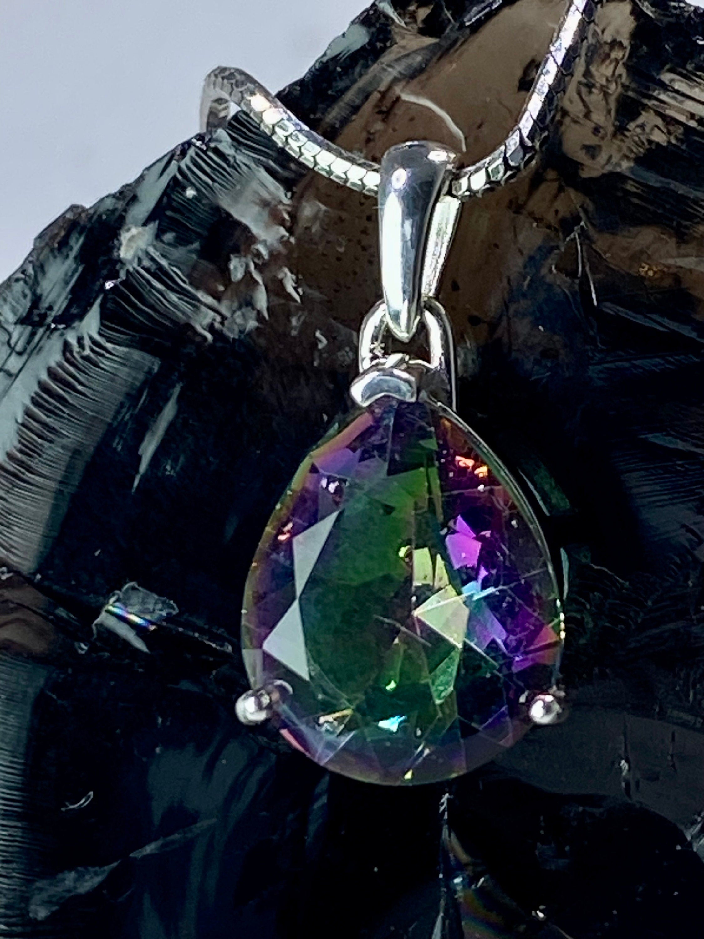 Mystic Topaz and Silver Pendant