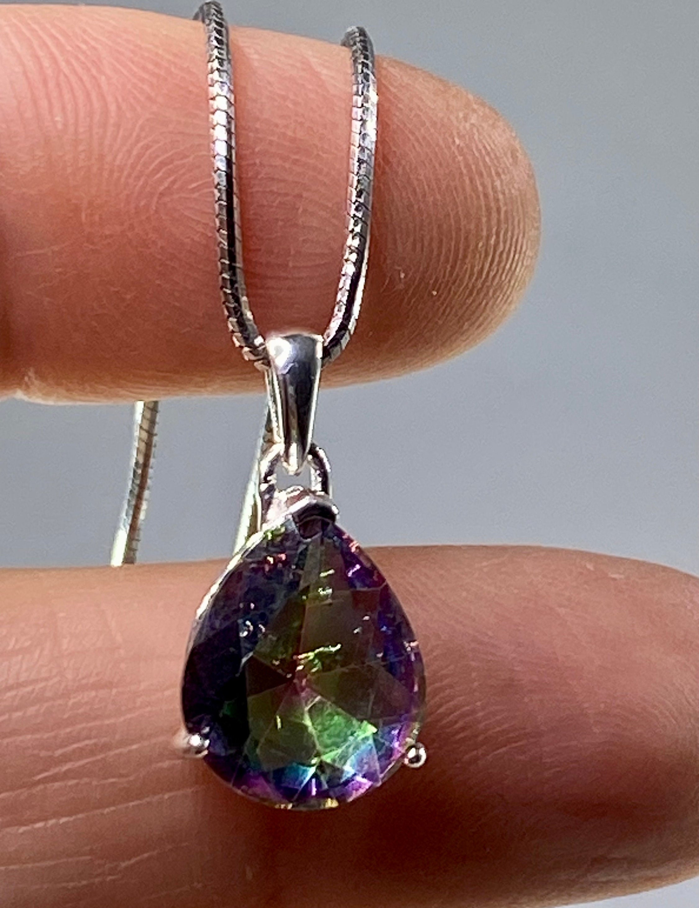 Mystic Topaz and Silver Pendant