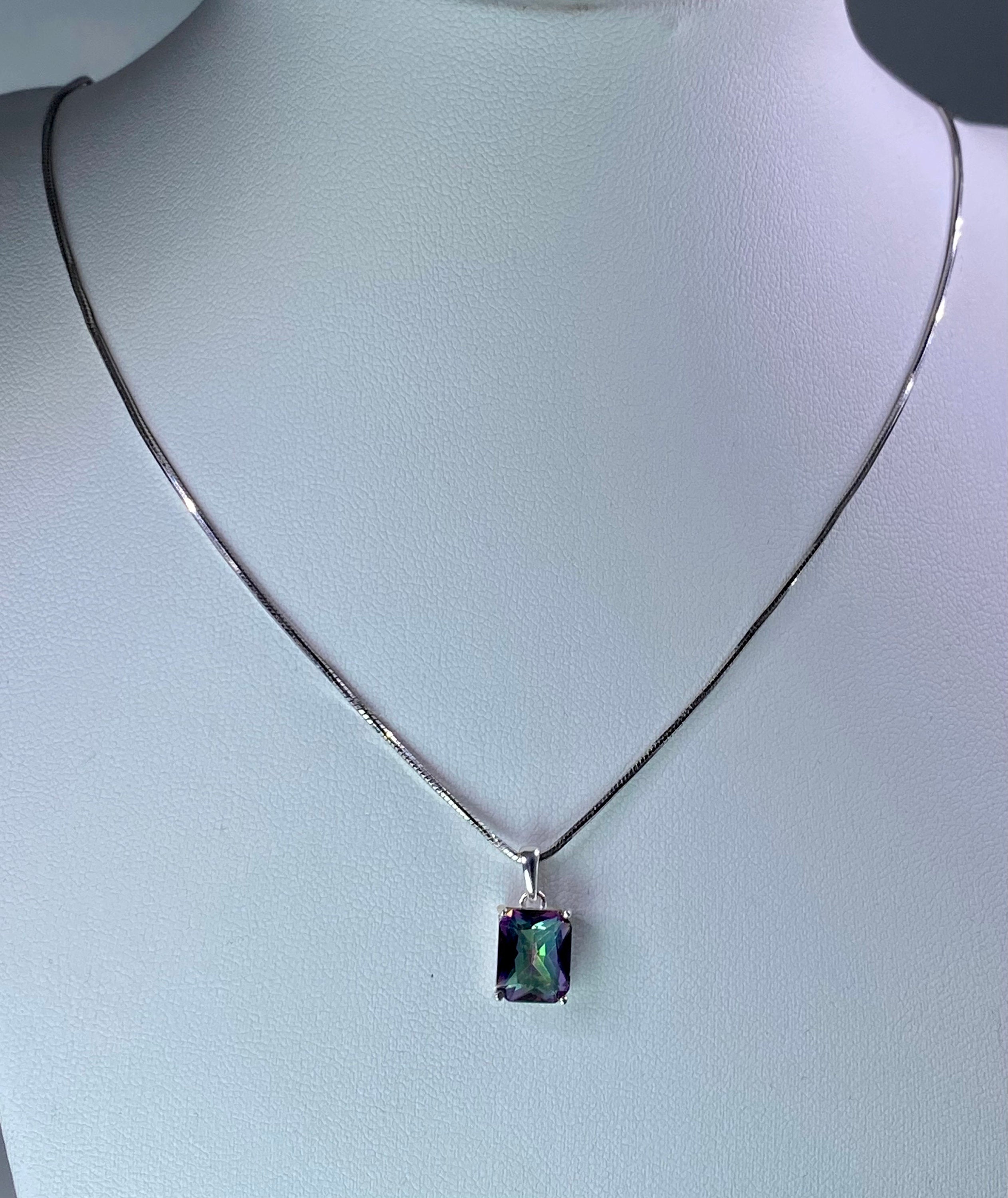 Mystic Topaz and Silver Pendant