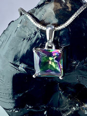 Mystic Topaz and Silver Pendant