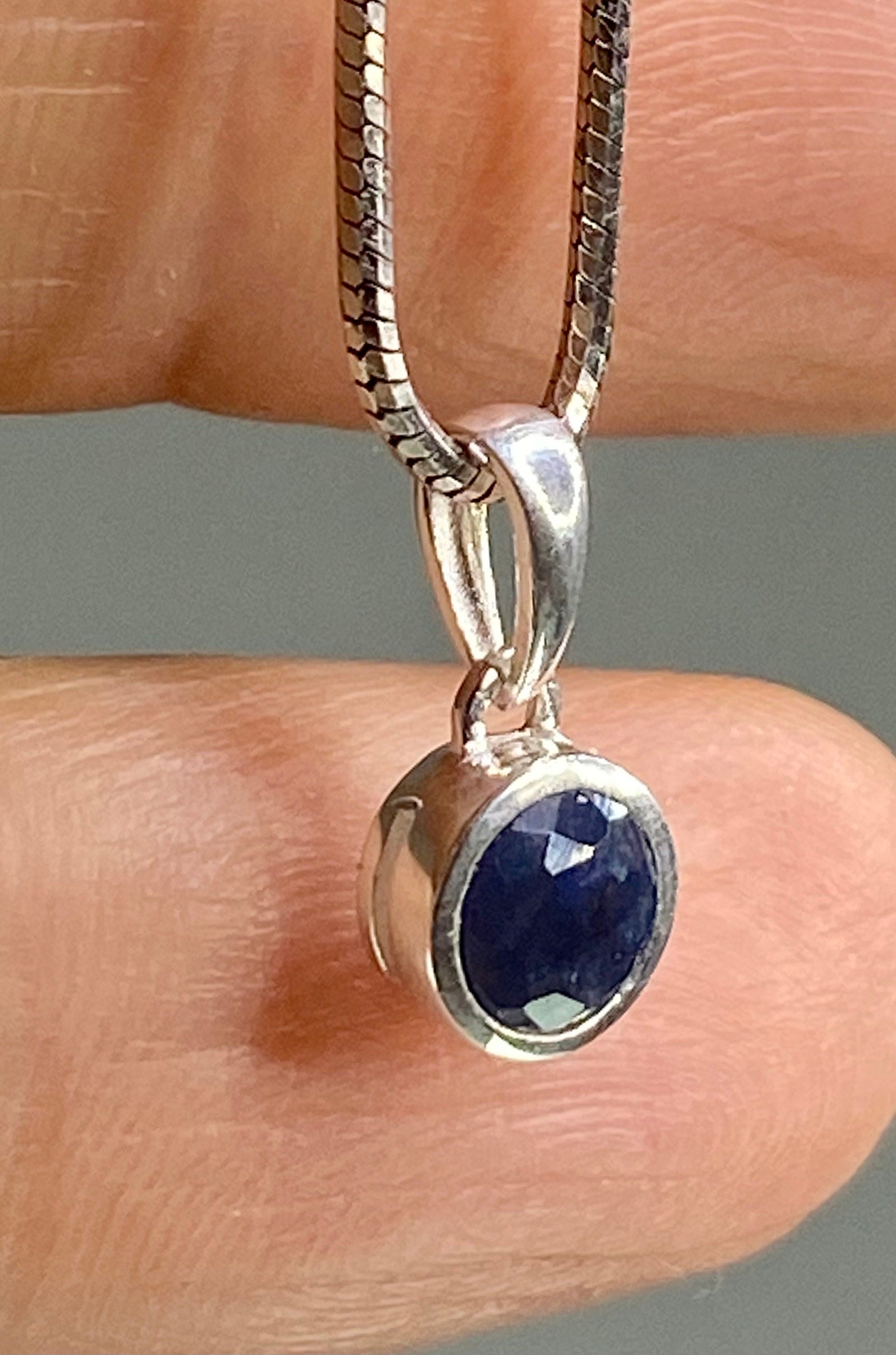 Raw Sapphire and Silver Pendant