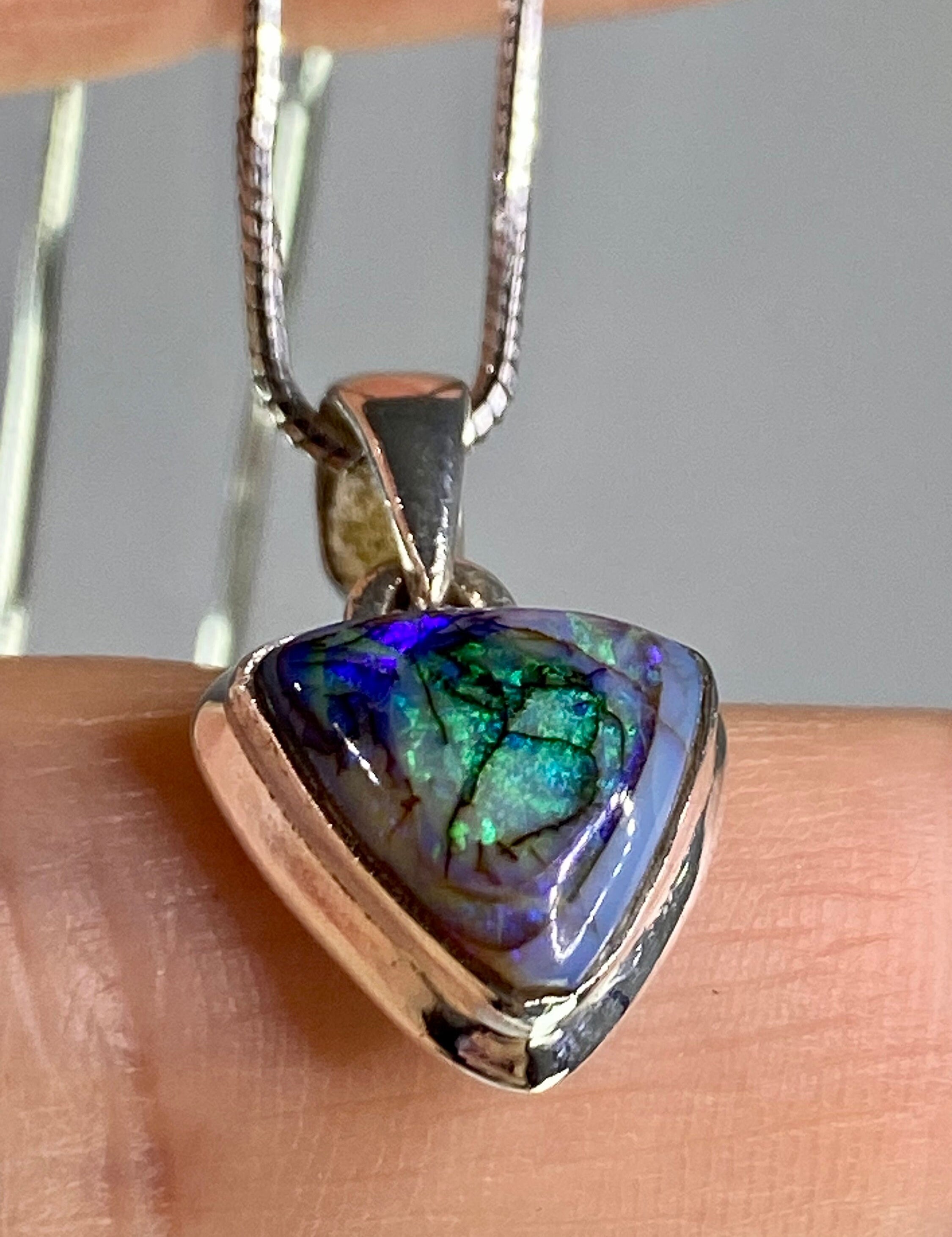 Sterling (Monarch) Opal and Silver Pendant