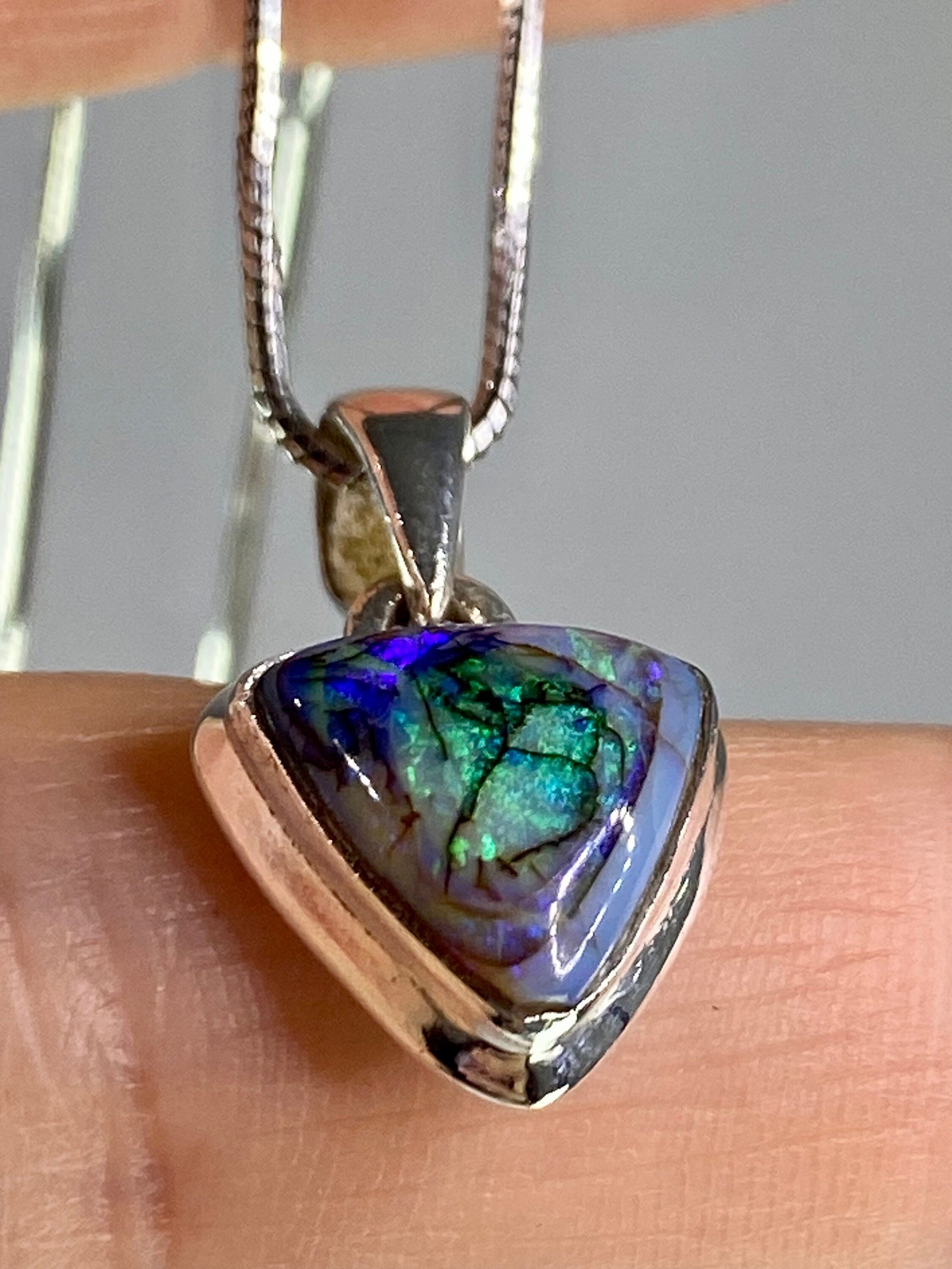 Sterling (Monarch) Opal and Silver Pendant