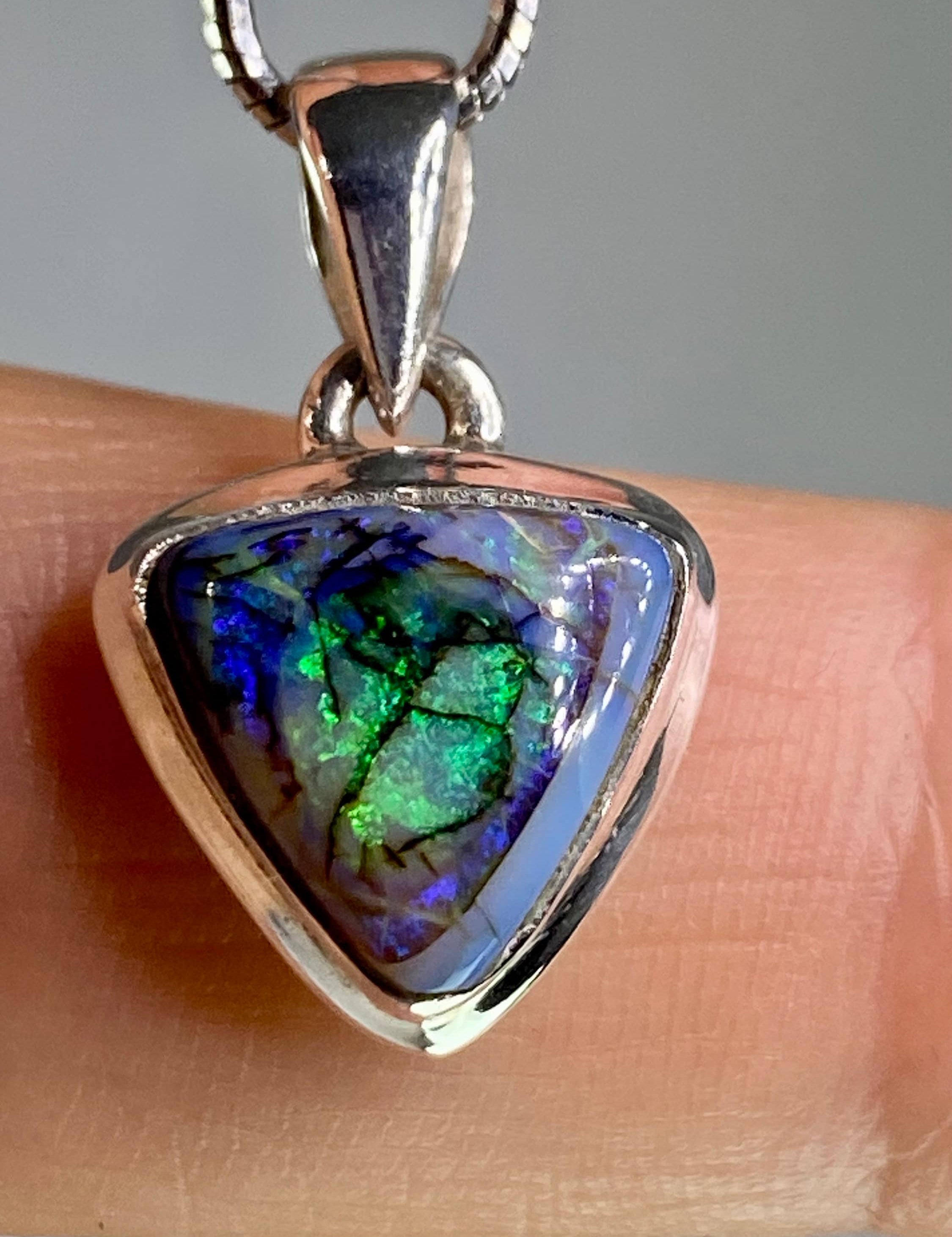 Sterling (Monarch) Opal and Silver Pendant