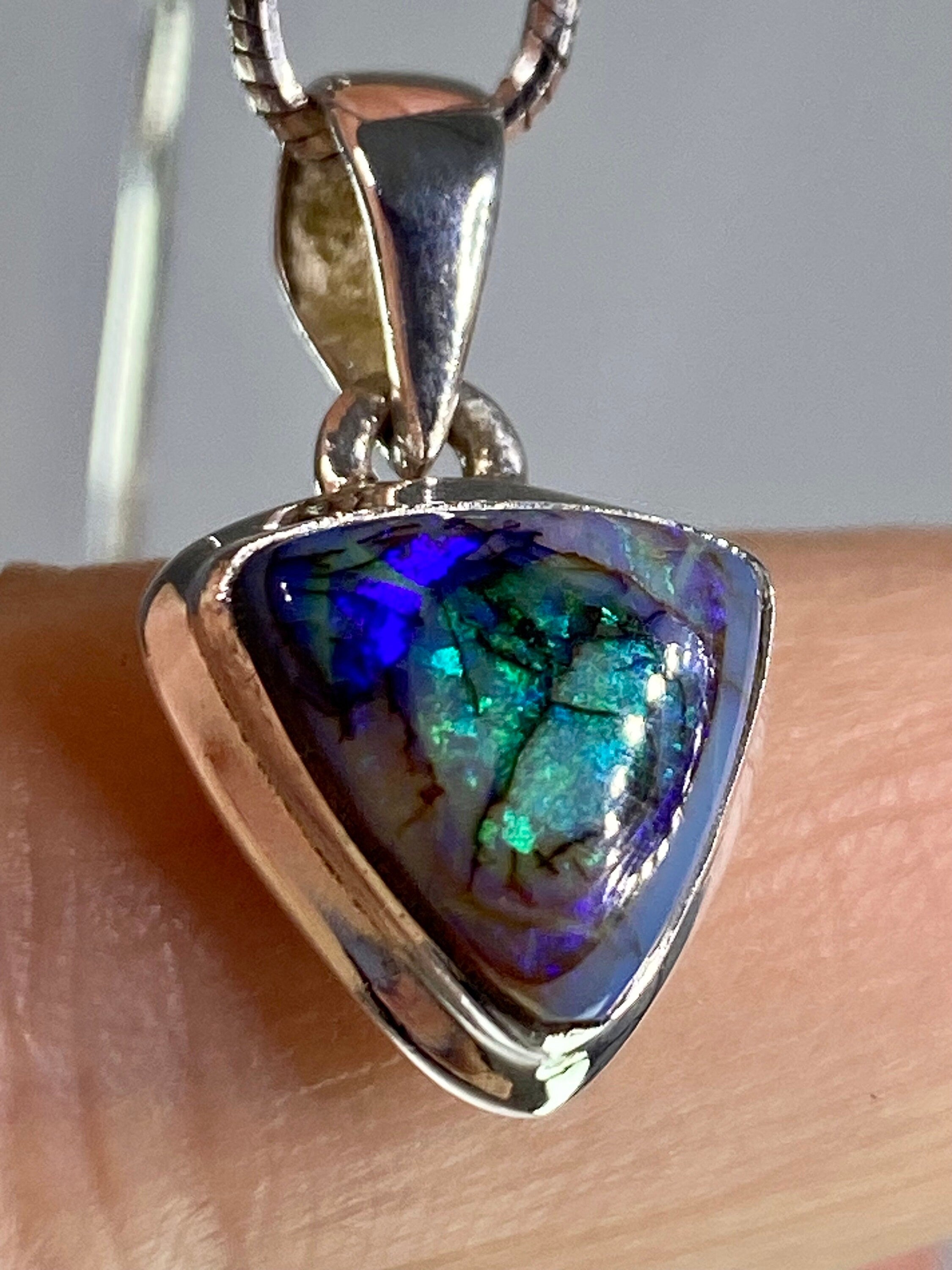 Sterling (Monarch) Opal and Silver Pendant