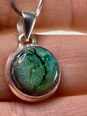 Sterling (Monarch) Opal and Silver Pendant