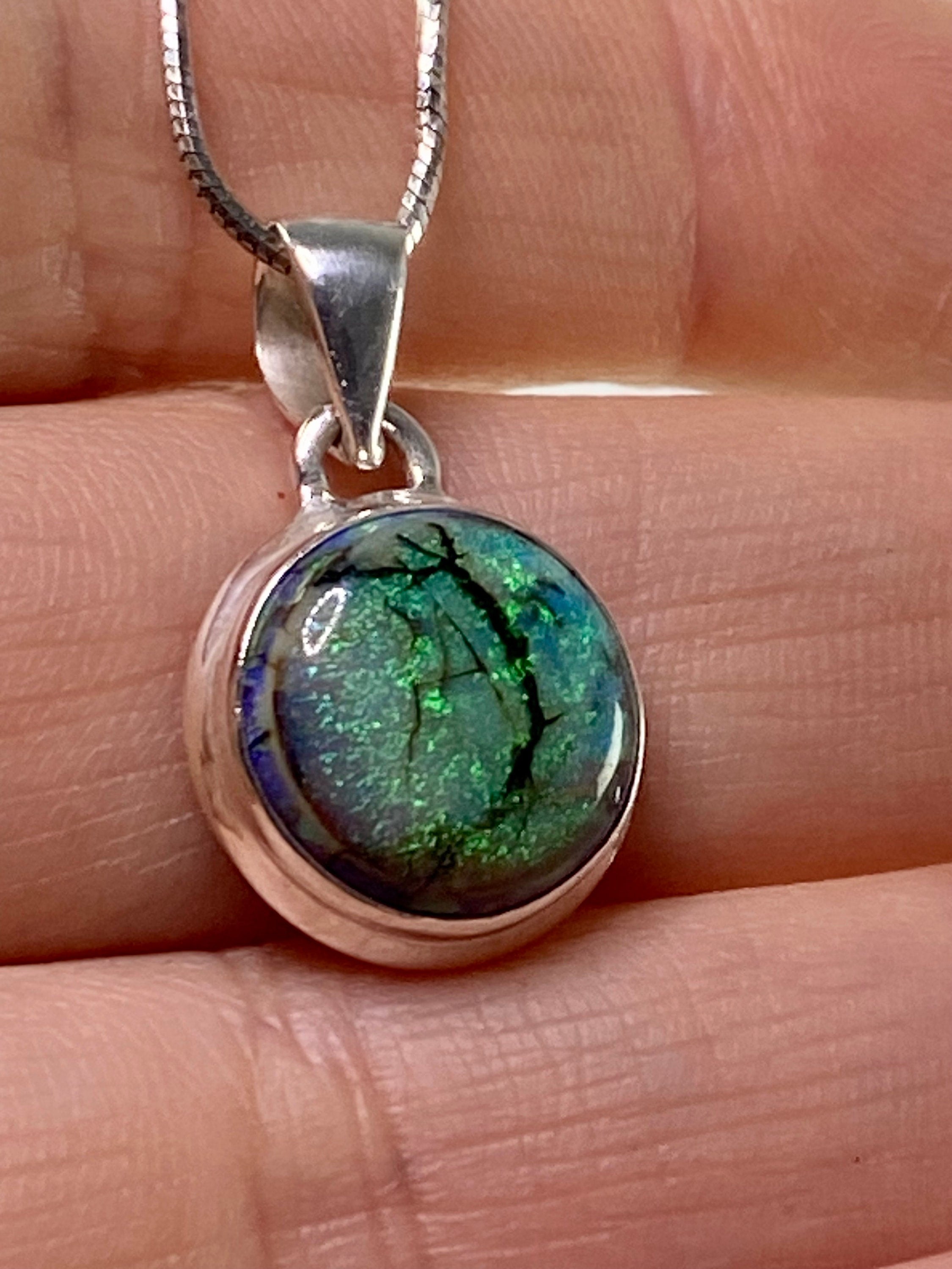 Sterling (Monarch) Opal and Silver Pendant