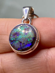 Sterling (Monarch) Opal and Silver Pendant