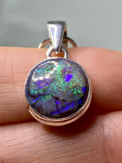 Sterling (Monarch) Opal and Silver Pendant