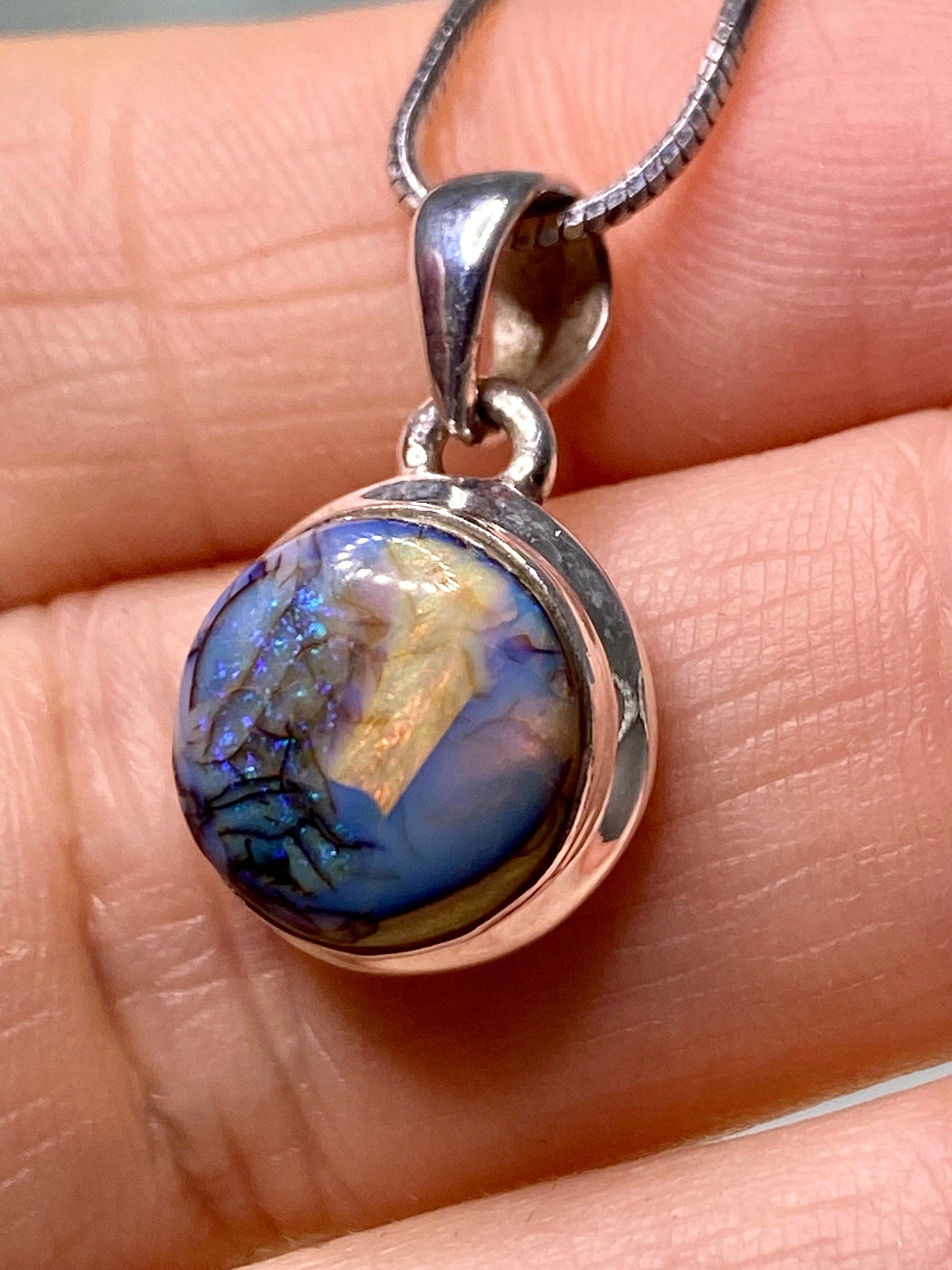 Sterling (Monarch) Opal and Silver Pendant