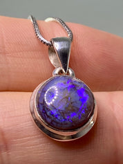 Sterling (Monarch) Opal and Silver Pendant