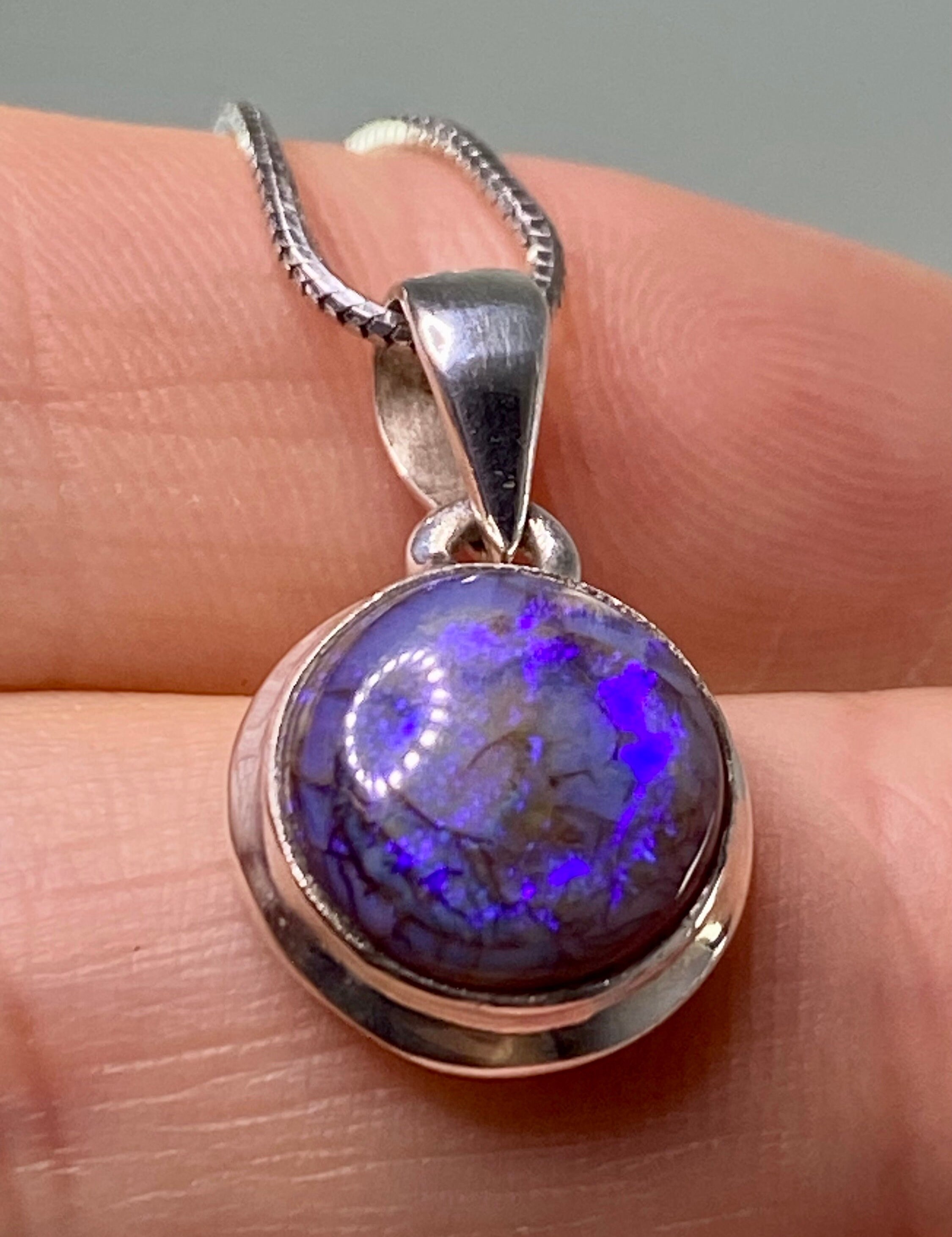 Sterling (Monarch) Opal and Silver Pendant