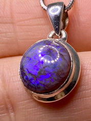 Sterling (Monarch) Opal and Silver Pendant