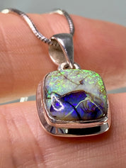 Sterling (Monarch) Opal and Silver Pendant