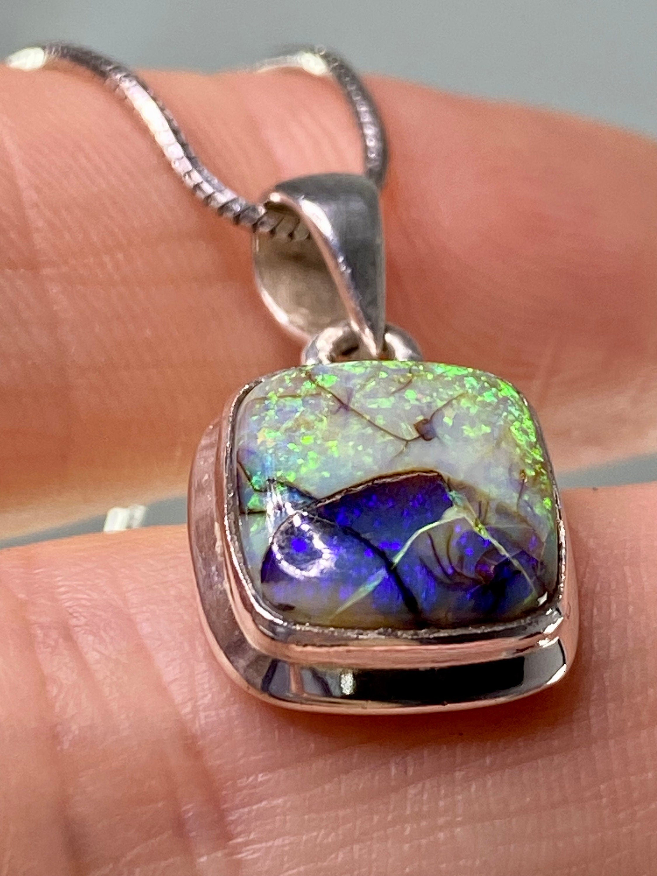 Sterling (Monarch) Opal and Silver Pendant