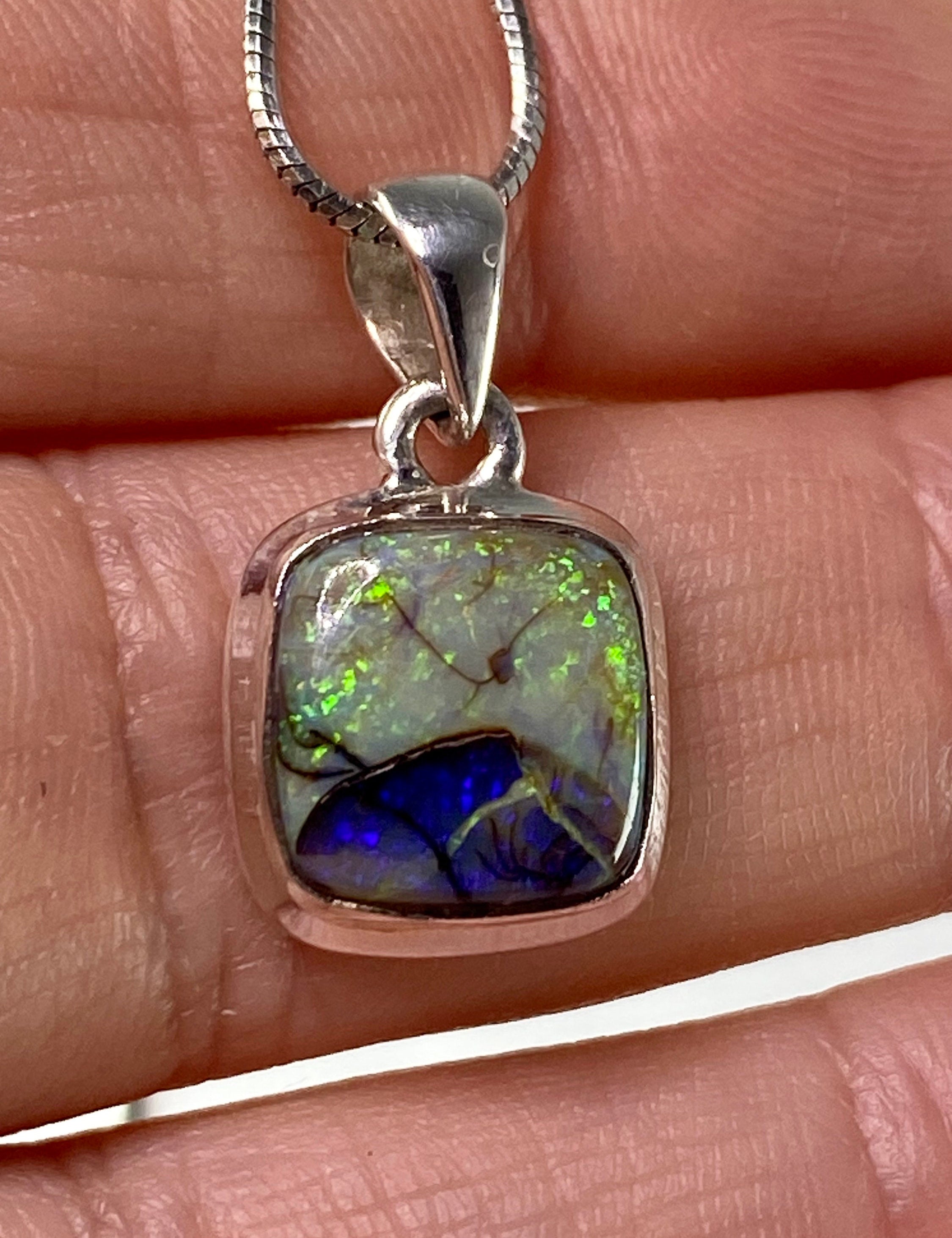 Sterling (Monarch) Opal and Silver Pendant