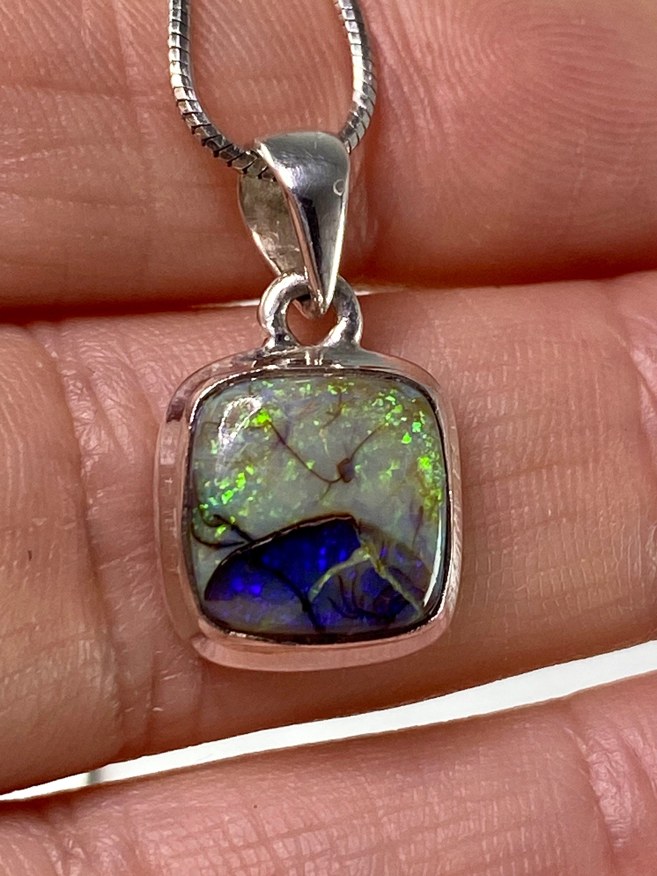 Sterling (Monarch) Opal and Silver Pendant