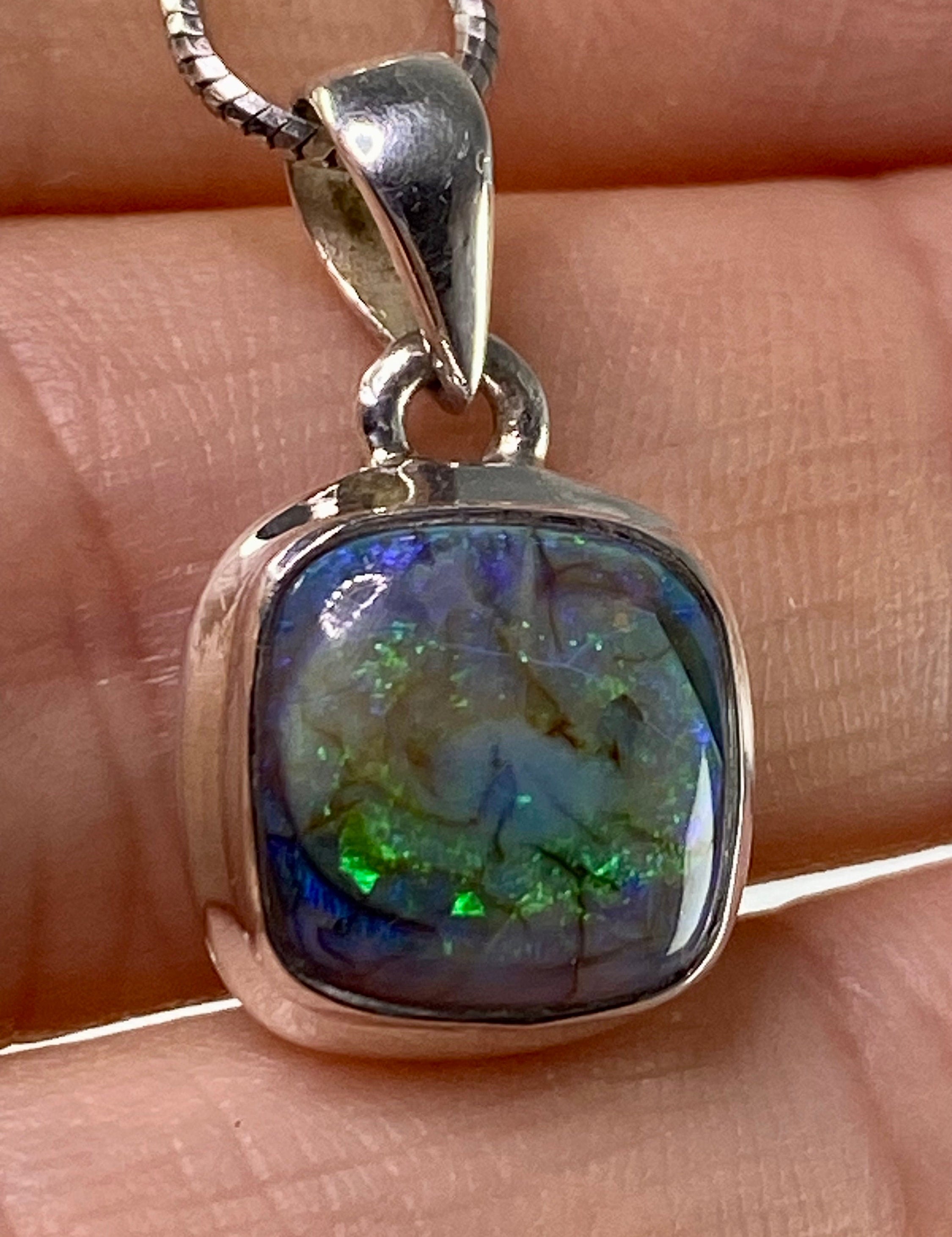 Sterling (Monarch) Opal and Silver Pendant