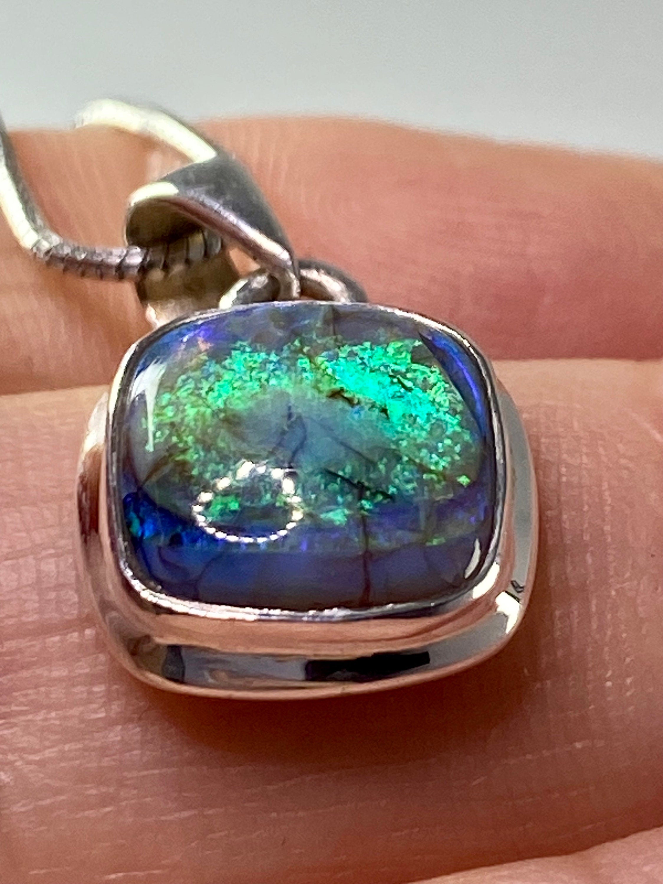 Sterling (Monarch) Opal and Silver Pendant